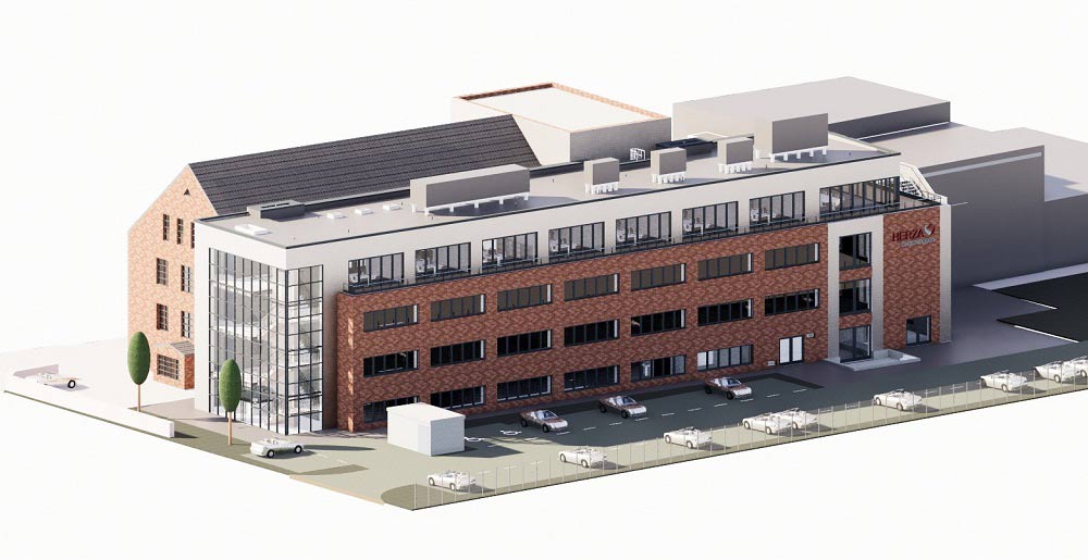 Illustration des neuen HERZA Gebäude